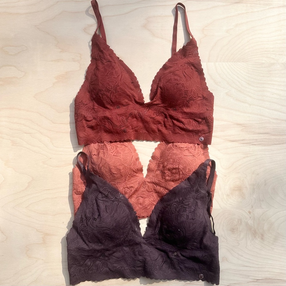 3-Pack Danskin Lace Bralettes